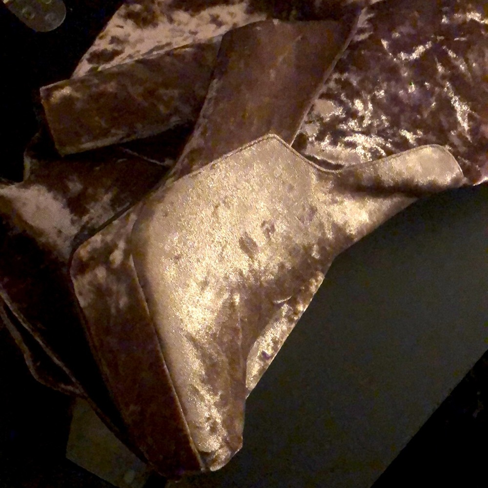 Taupe Velvet Boots NWOB
